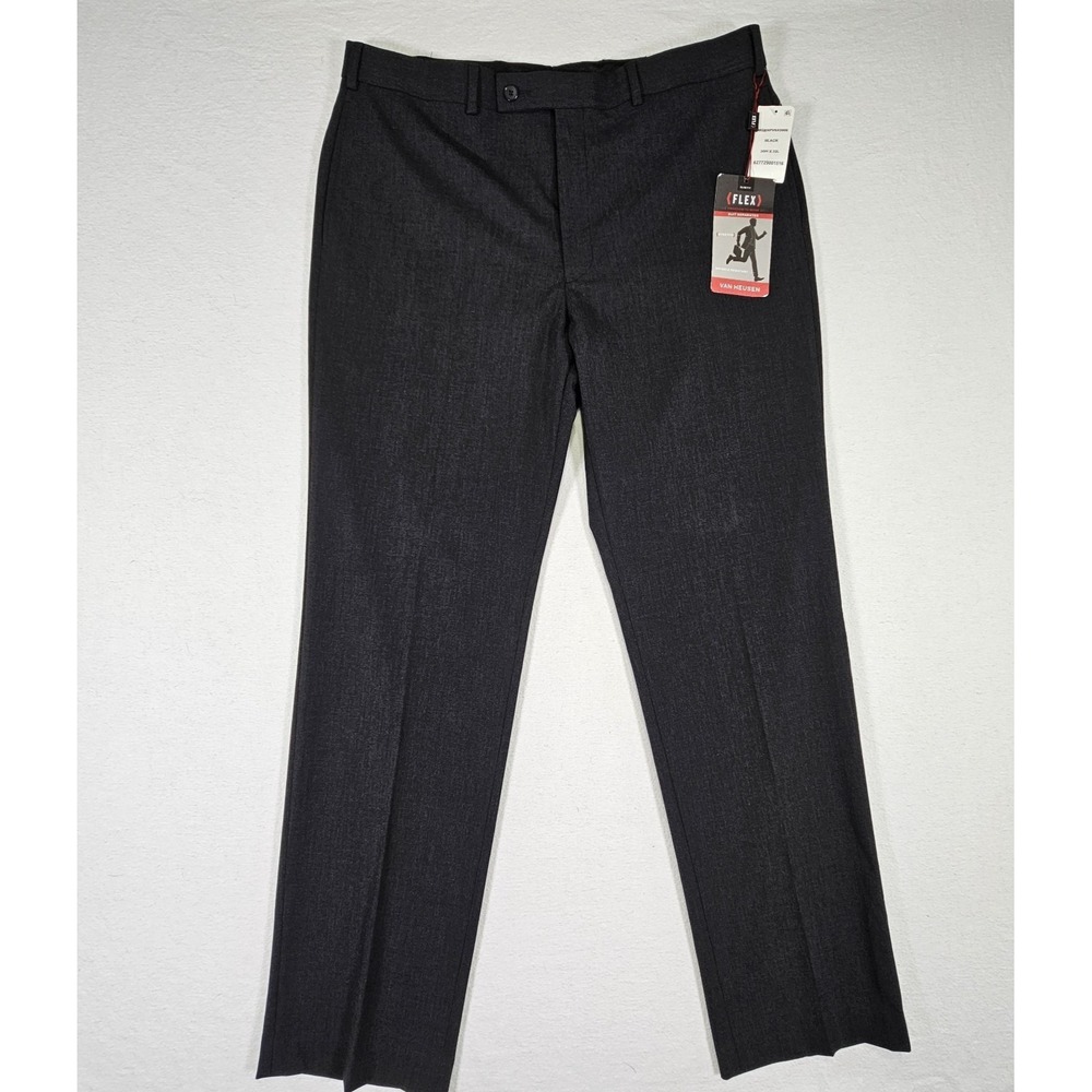 Van Heusen Black Flex Slim Dress Pants Mens 36x32